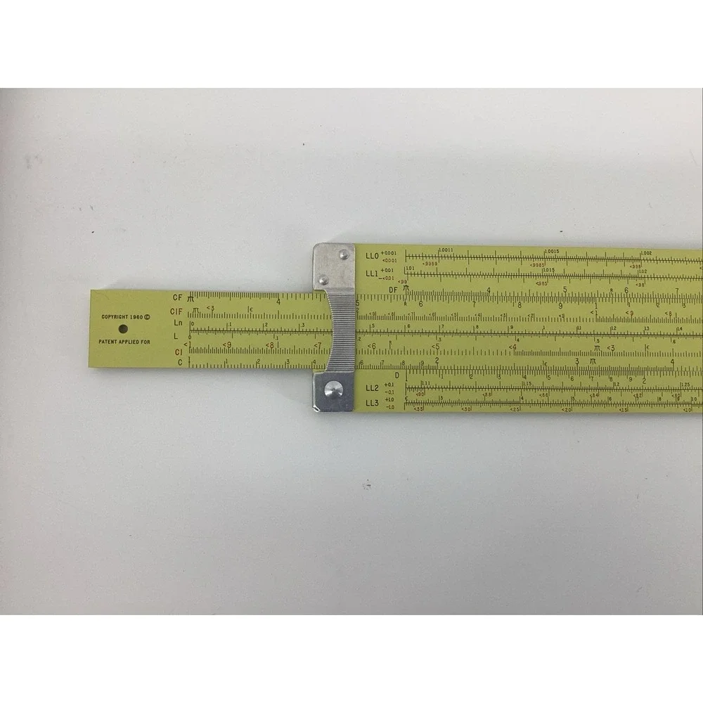 Vintage Pickett Power Log Exponential Slide Rule Metal N 3-ES + Leather Case